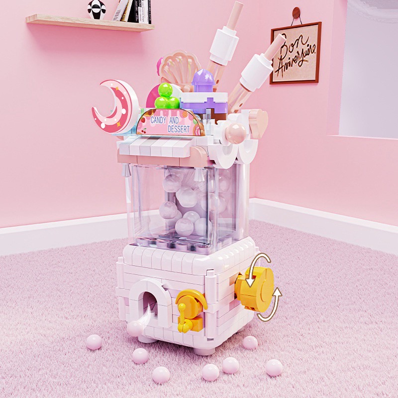 ตัวต่อนาโนตู้หมุนไข่กาชาปอง หมุนได้จริง ( Gashapon Machine ) 442+ pcs