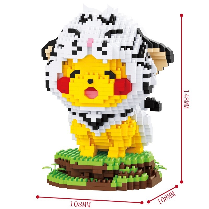 LP 210622 Pokemon Pikachu Cosplay White Tiger 1316pcs