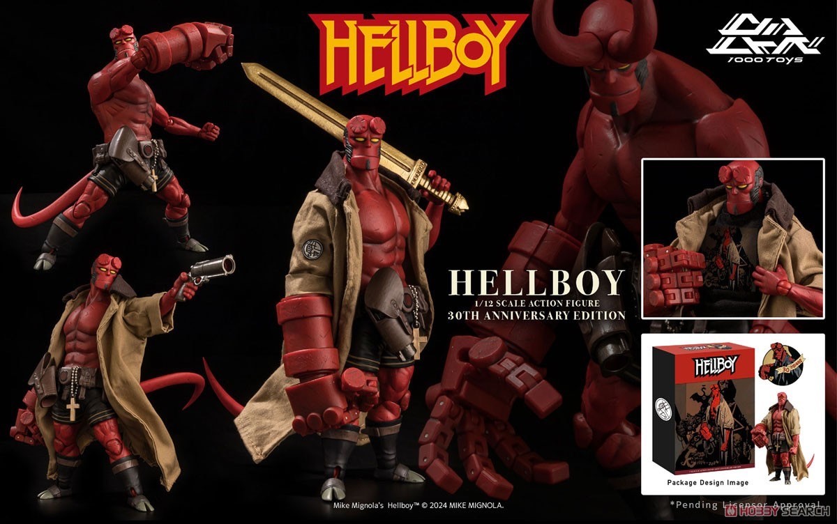 Pre-order : 1/12 Scale Hellboy 30th Anniversary Edition Action Figure by 1000Toys