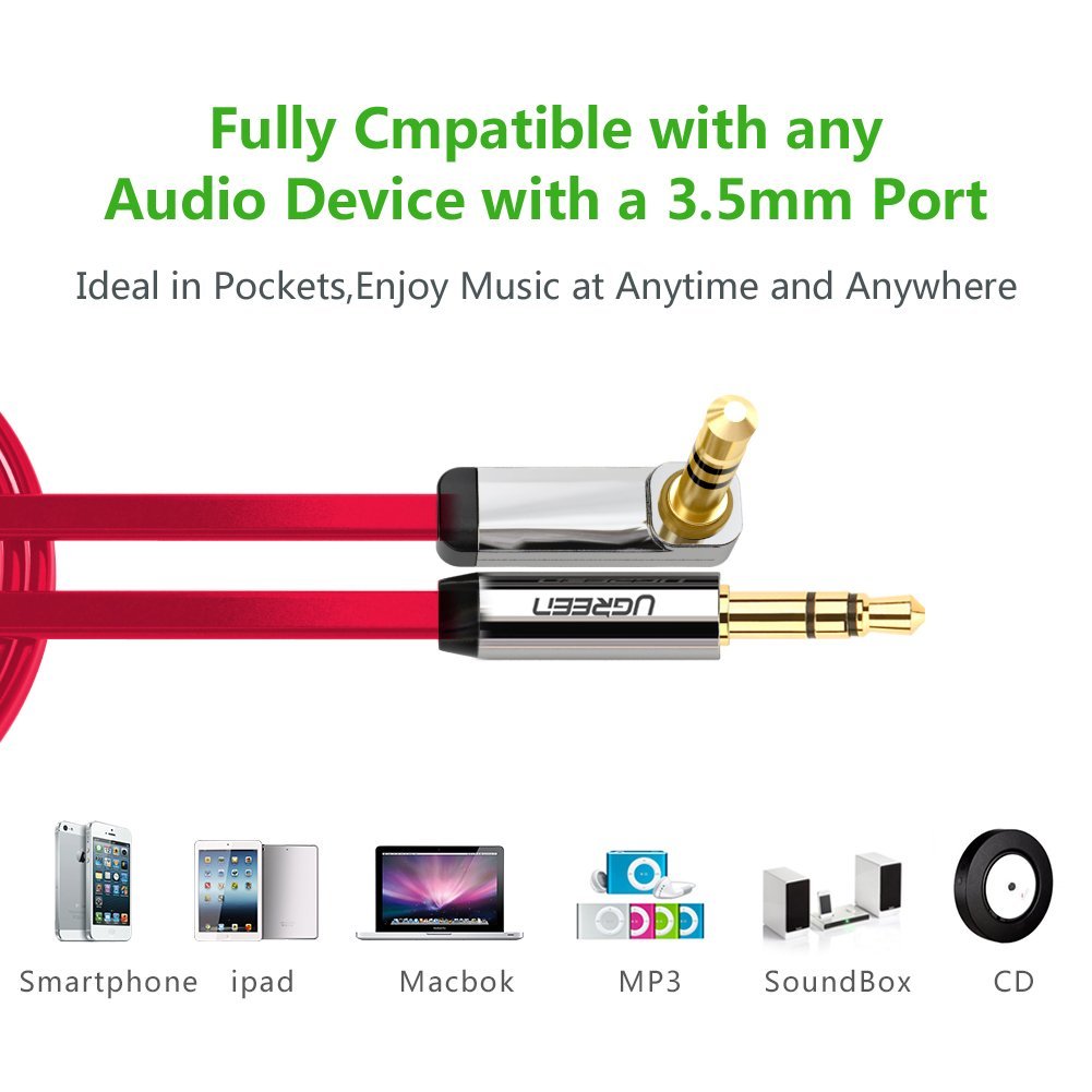 ugreen สาย aux คุณภาพดีสีแดง ความยาว 50,100,150ซม. สำเนา