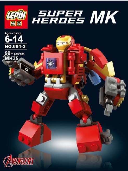 Lepin 691 1-6 Super Heroes Iron Man 6 in 1