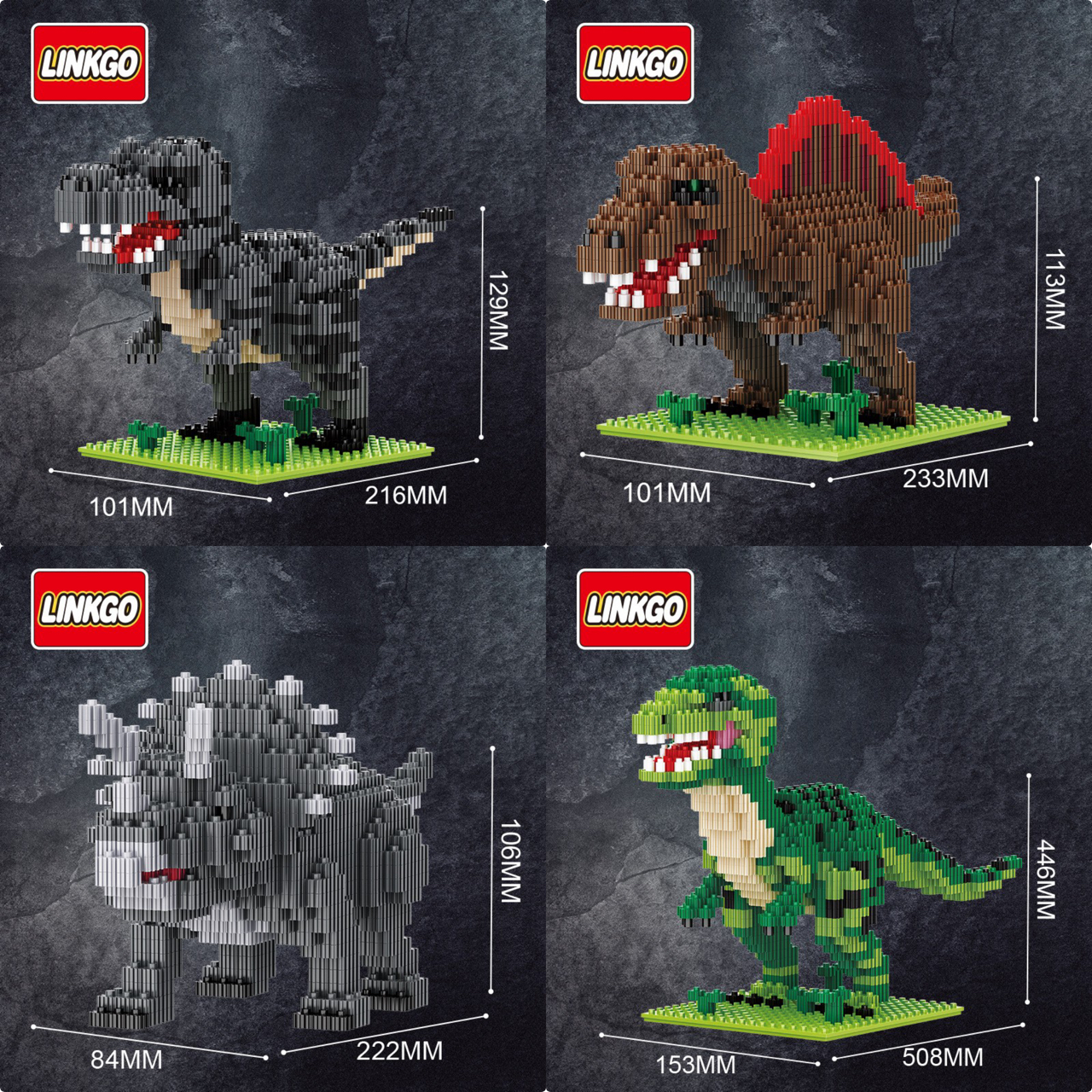 Linkgo 68296-68299 Dinosaur Jurassic Park