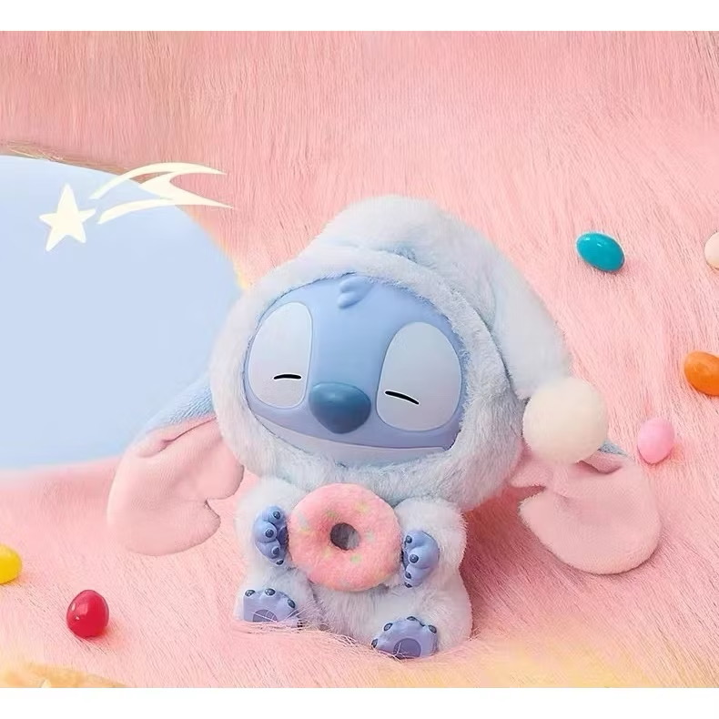 ตุ๊กตาพวงกุญแจ Disney - Lilo & Stitch - Eat Something Before Sleep Series Plush Keychain by Miniso