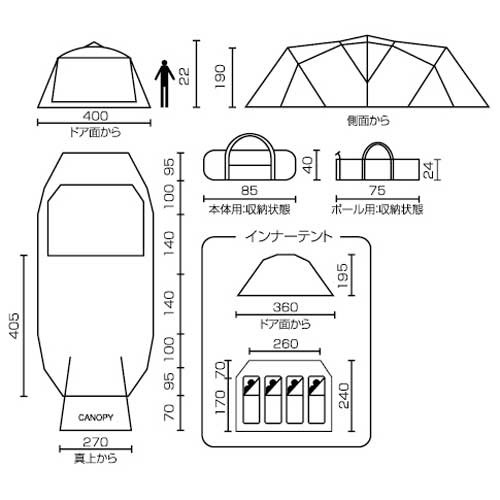 เต๊นท์ COLEMAN JAPAN WeatherMaster wide 2 Room Cocoon