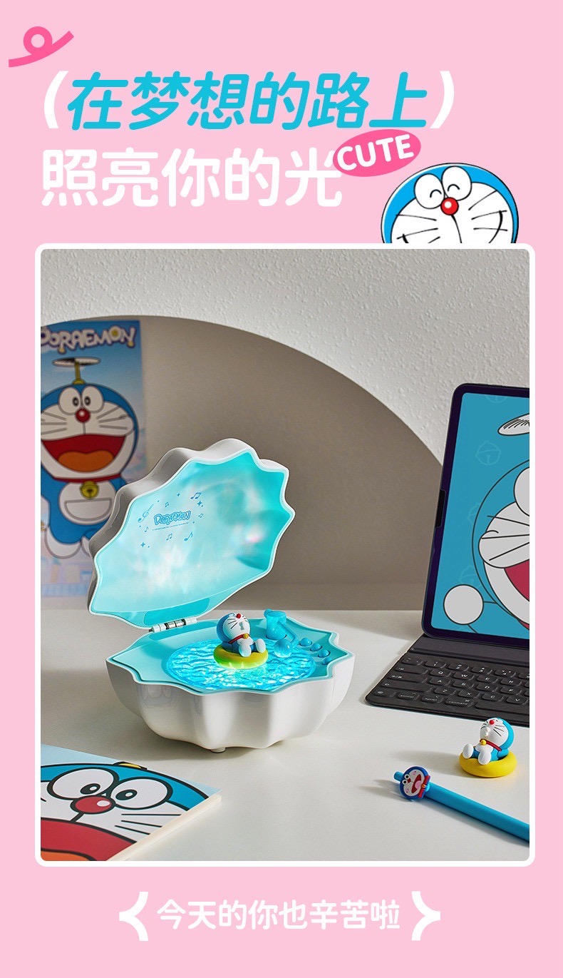 ร้าน🇹🇭 พร้อมส่ง✨ ลำโพงบลูทูธโดเรม่อน มีไฟ ลิขสิทธิ์แท้ Doraemon Shell Lamp Speaker