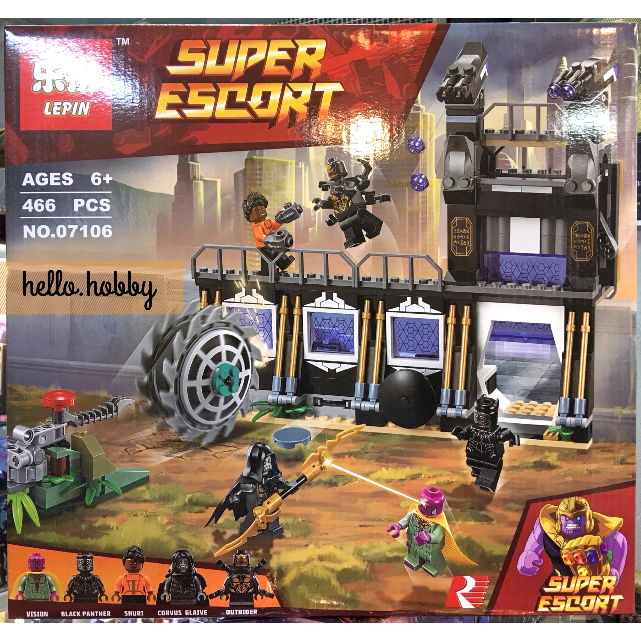 Lepin 07106 Avengers Infinity War : Corvus Glaive Thresher Attack 466pcs