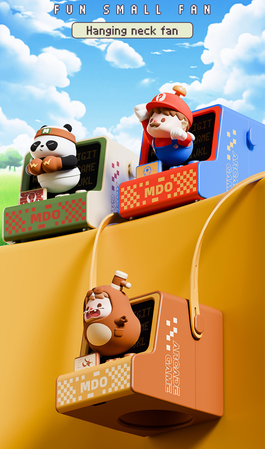 พัดลมมือถือ Portable Fan - Arcade Game - Mario / Panda / Brown Sugar