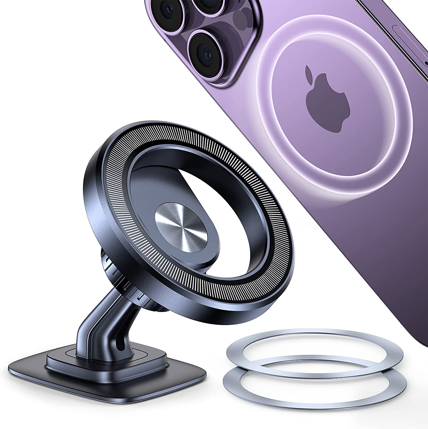 OQTIQ for MagSafe Phone Mount Magnetic Phone Holder for Car Dash Mount Phone Holder Fit Curved Surface Flexible Rotation