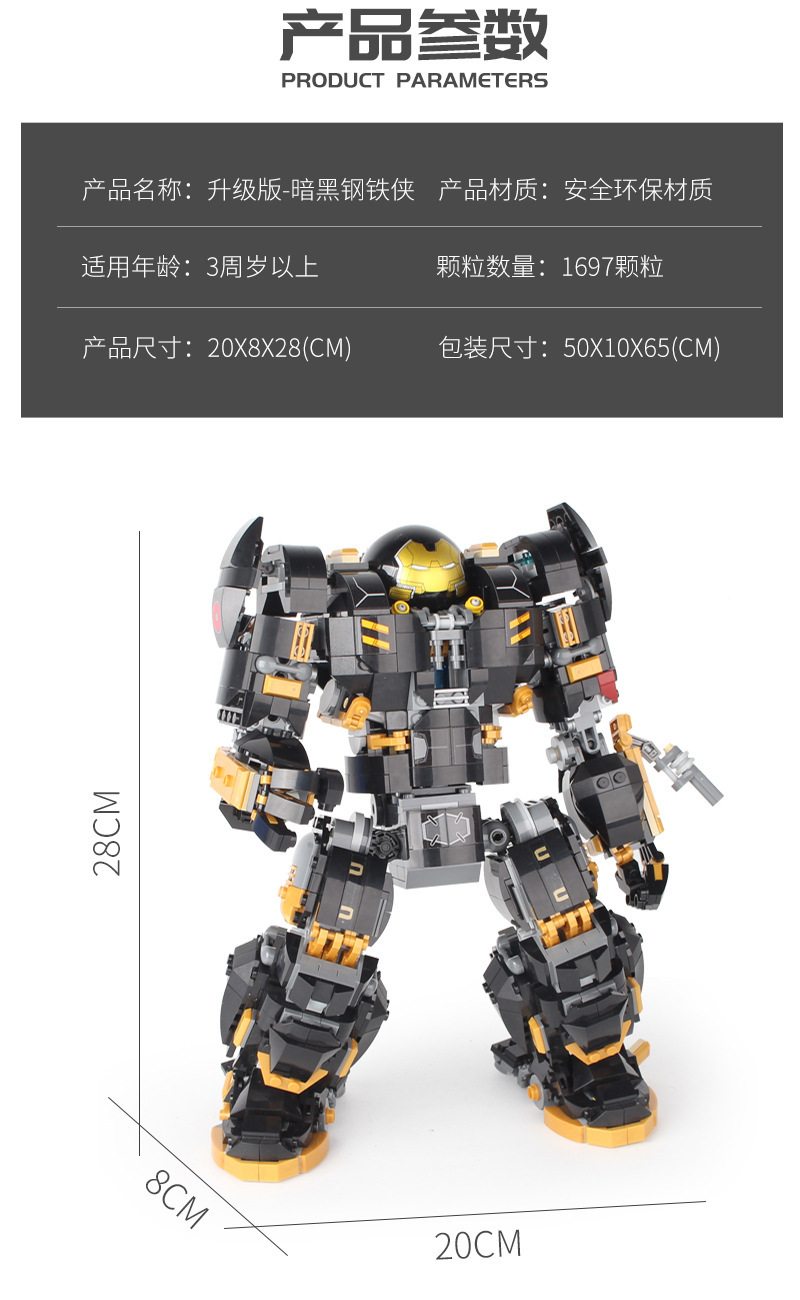 Jisi 7142 Iron Man The Hulkbuster: Ultron Edition 1697pcs