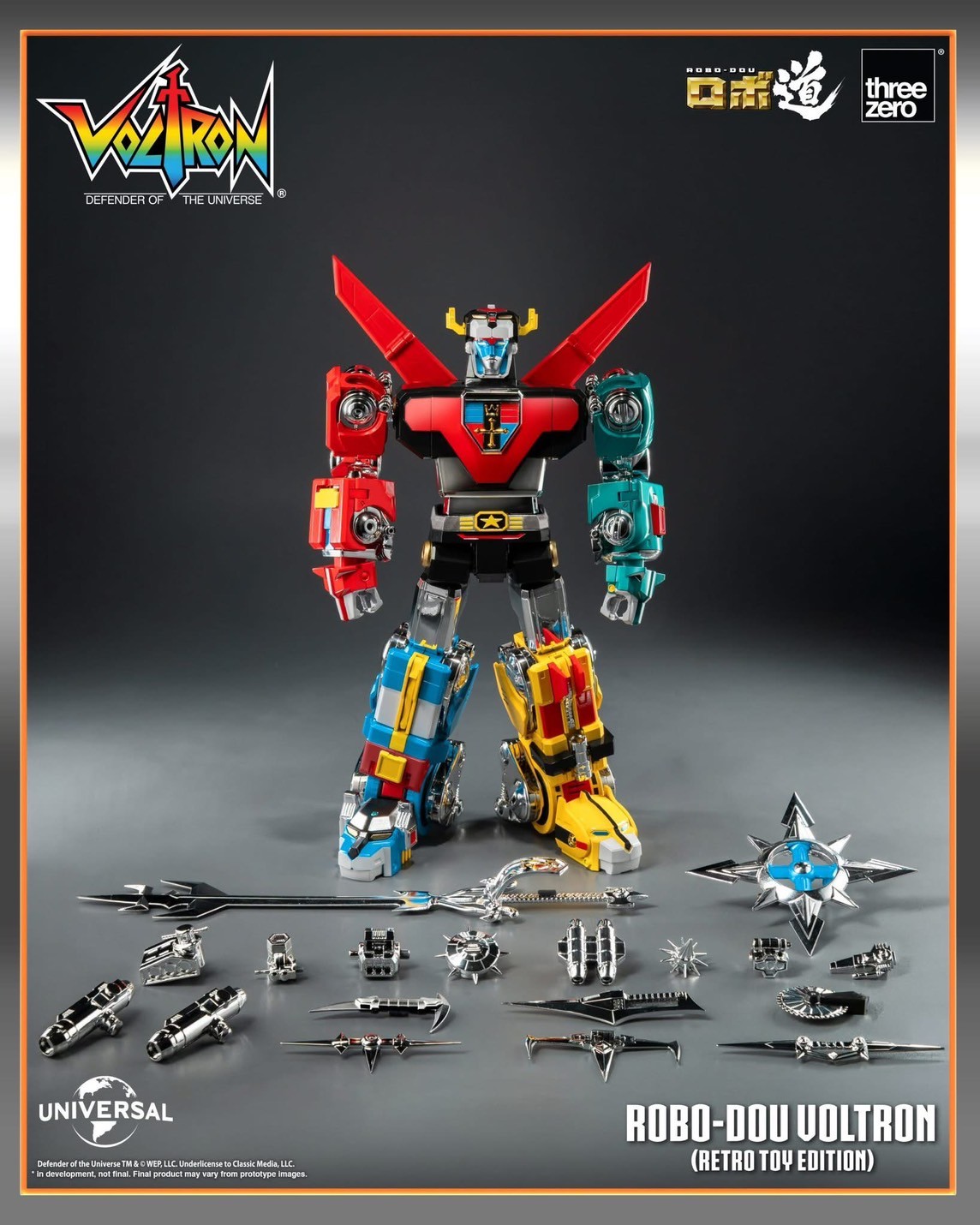 Pre-order : Voltron: Defender of the Universe ROBO-DOU Voltron (Retro Toy Edition) by Threezero