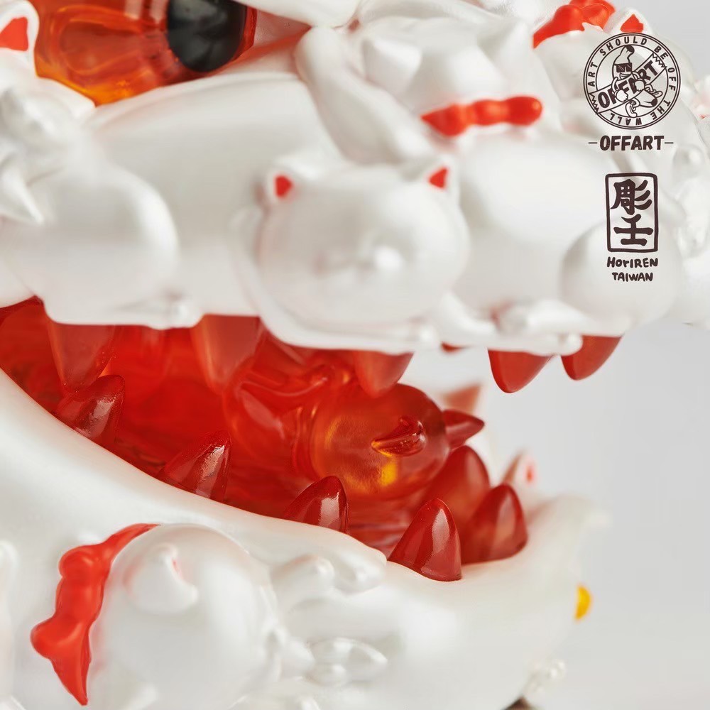 โมเดลก็อตซิล่าแมวกวักมีไฟ Godzilla - Godzilla Red Flame Hundred Cats Mini Bust Fortune Black / White by OFFART x Horiren (มีกล่องน้ำตาล)