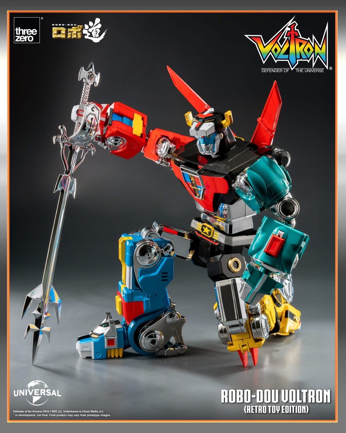 Pre-order : Voltron: Defender of the Universe ROBO-DOU Voltron (Retro Toy Edition) by Threezero