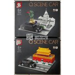 Sy 5021 - 5022 Q Scene Car - Statue of Liberty / Tiananmen Square (มีไฟ)