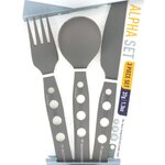 Seato Summit Alphaset 3pc Cutlery Set Gray Anodised