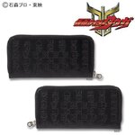 PRE-ORDER : Kamen Rider Kuuga Genuine Leather Round Long Wallet Lint Character Pattern (Black)