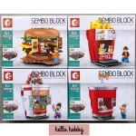 Sembo Block 601055-601058 fast food store 4 in 1