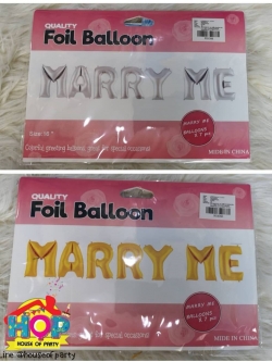 ตัวอักษรฟอยล์ขนาด 16 นิ้ว ข้อความ MARRYME