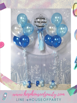 Set ช่อลูกโป่ง 18 นิ้ว พร้อมช่อลูกโป่ง7สีมุกใบด้านข้าง