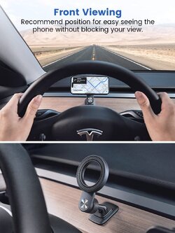 OQTIQ for MagSafe Phone Mount Magnetic Phone Holder for Car Dash Mount Phone Holder Fit Curved Surface Flexible Rotation