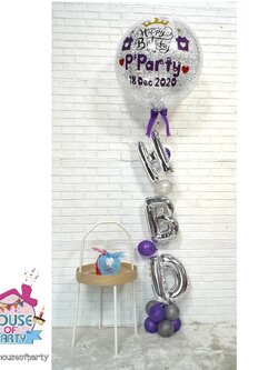 ช่อลูกโป่ง24นิ้ว ตกแต่งด้วยลูกโป่งฟอยล์