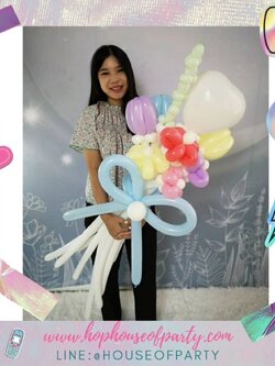 ช่อลูกโป่งดอกไม้mix