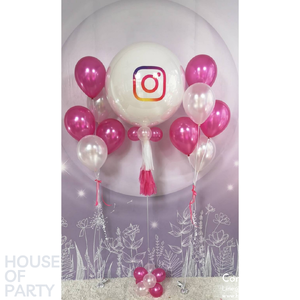 Set ช่อลูกโป่ง 36 นิ้ว พร้อมช่อลูกโป่ง5สีมุกใบด้านข้าง