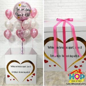 Surprise Box Size XL กล่องขนาด 90x90 cm. ลูกโป่งใหญ่ 36"(สั่งทาง Line:@houseofparty นะคะ)