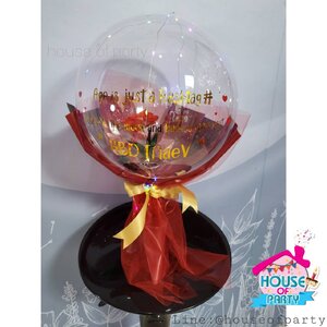 ช่อดอกไม้ลูกโป่งสอดไส้กุหลาบพร้อมไฟประดับ (สั่งทาง Line@houseofpartyนะคะ)