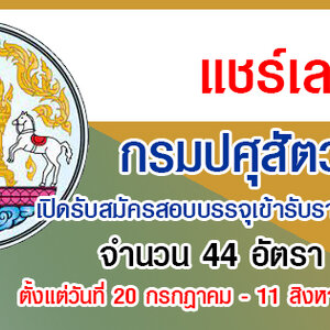 กรมปศุสัตว์ เปิดรับสมัครสอบบรรจุเข้ารับราชการ 44 อัตรา รับสมัครทางอินเทอร์เน็ต ตั้งแต่วันที่ 20 กรกฎาคม - 11 สิงหาคม 2565