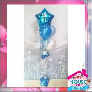 ช่อลูกโป่ง 7 ลูก พร้อมตกแต่ง สีมุก (สั่งทาง Line:@houseofparty นะคะ) Get well soon