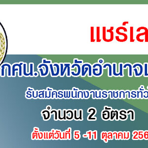กศน.จังหวัดอำนาจเจริญ รับสมัครพนักงานราชการทั่วไป 2 อัตรา สมัครด้วยตนเอง ตั้งแต่วันที่ 5 -11 ตุลาคม 2564