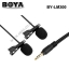 BY-LM300 Boya lavalier Microphone For DSLR Camera DV Camcorder ไมค์หนีบปกเสื้อ2หัวสำหรับกล้องDSLR