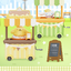 กล่องดนตรีมือหมุน Sanrio ลิขสิทธิ์แท้ - Sanrio Family Market Food Stall Hand Crank Music Box by Holly Box