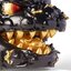 Pre-order : Red Flame Hundred Cats Mini Black Gold Bust Fortune Head Statue by OFFART x Horiren