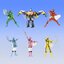 Mahou Sentai Magiranger Full Color Heroes Gashapon by Bandai (Set of 6)